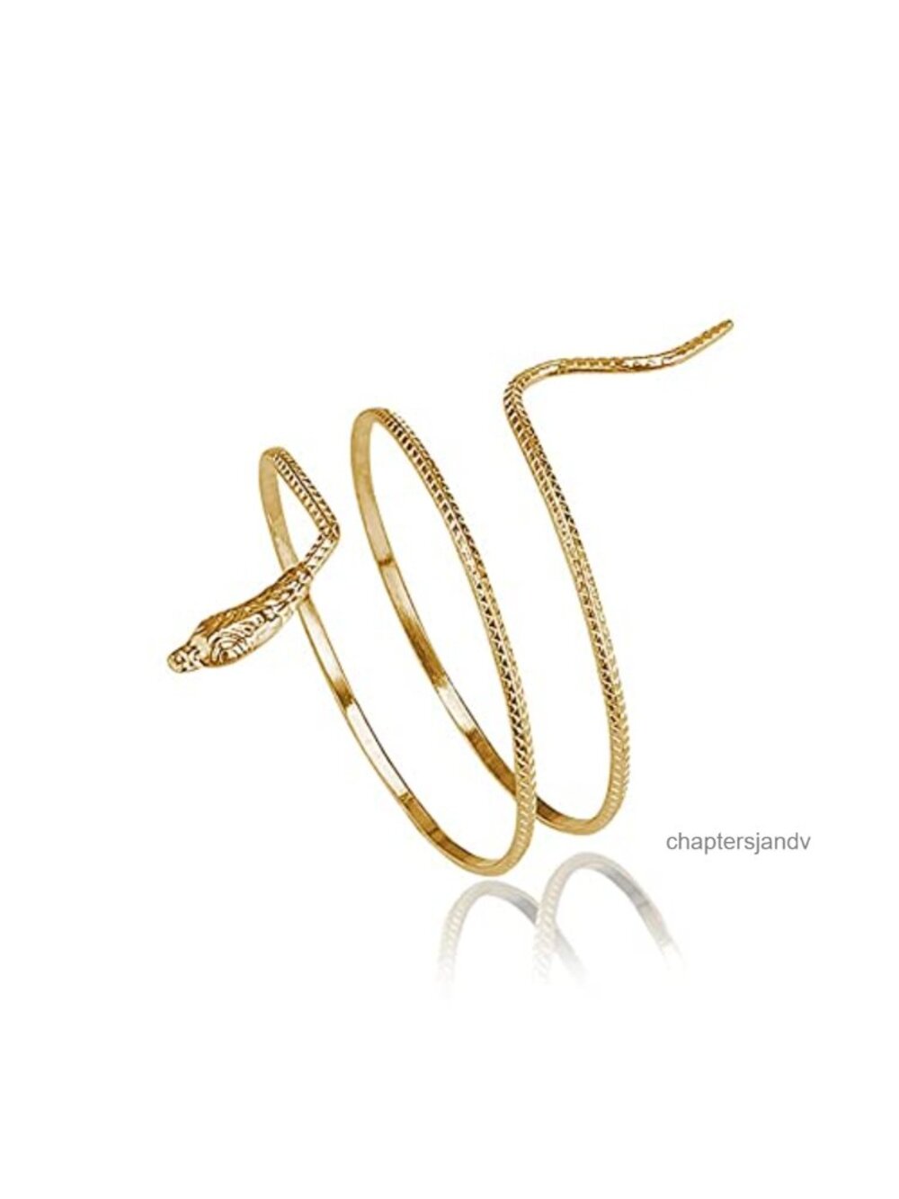Metal Coiled Snake Spiral Upper Arm Cuff Armlet Bangle Bracelet Gold Plated